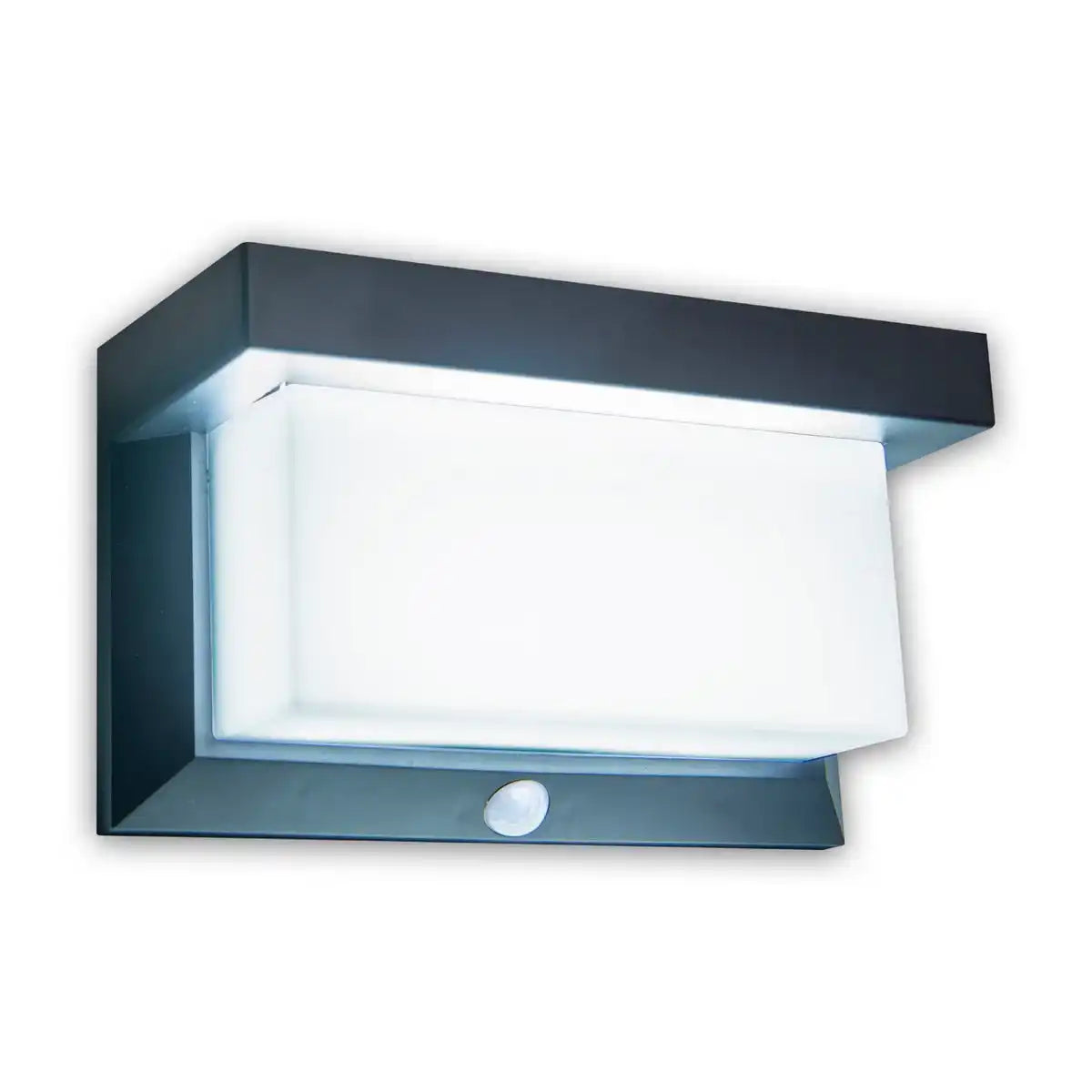 LED Solar Außenwandleuchte mit Bewegungsmelder , für Außen, Wandleuchte - Kunststoff in Schwarz, mit integrierter LED