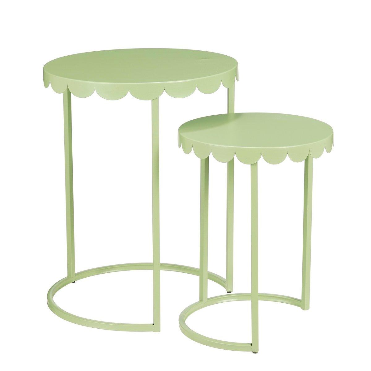 Lara Side Table - Set von 2 - H51 x Ø40 cm - Metall - MintGroen