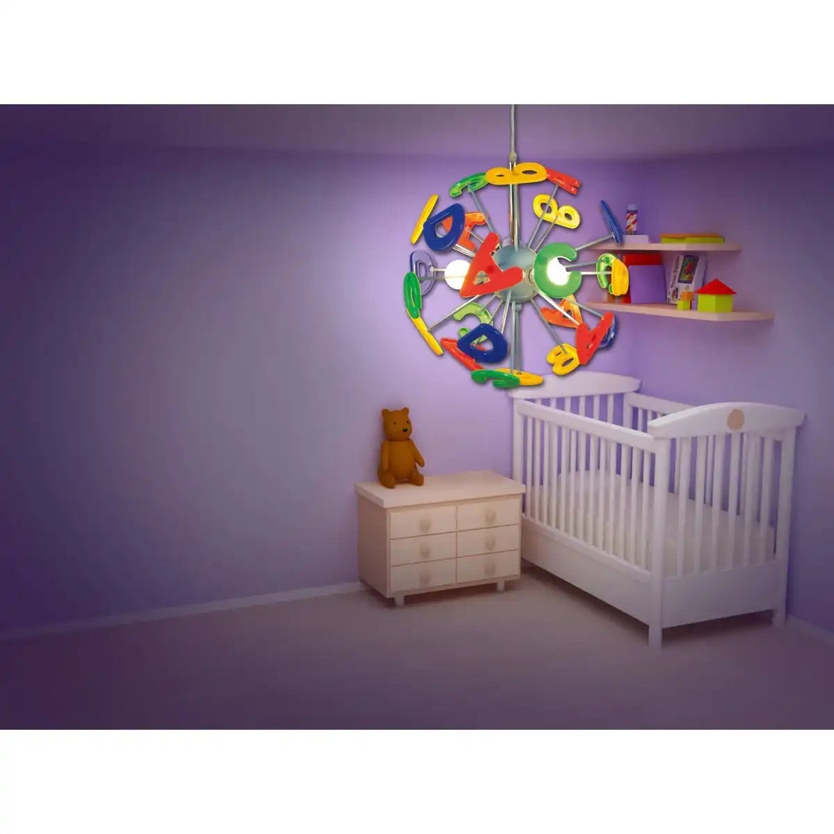 Kinderpendelleuchte "KIZI" Ø 40cm, aus Metall und Kunststoff, bunt, E14