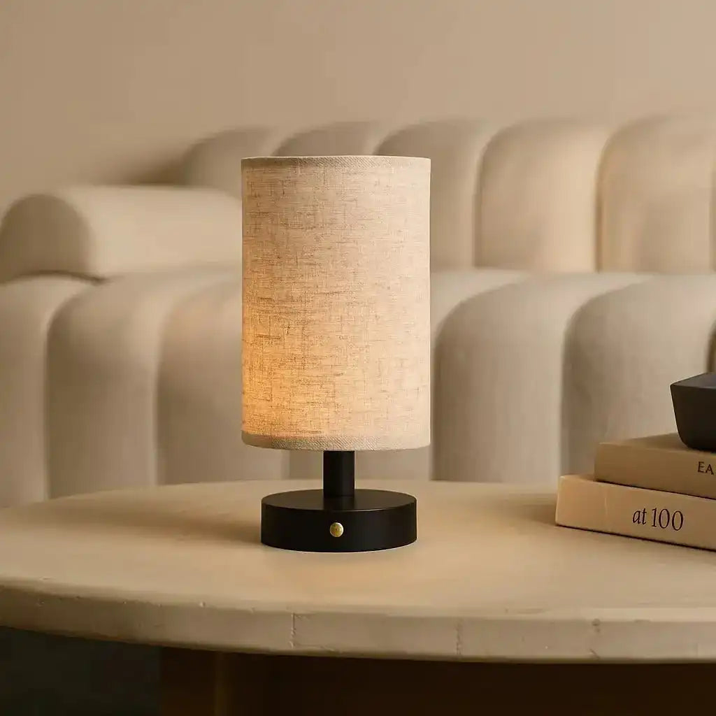 Ben Black Holztischlampe-wiederaufladbar, dimmbar, USB-C-Antrieb