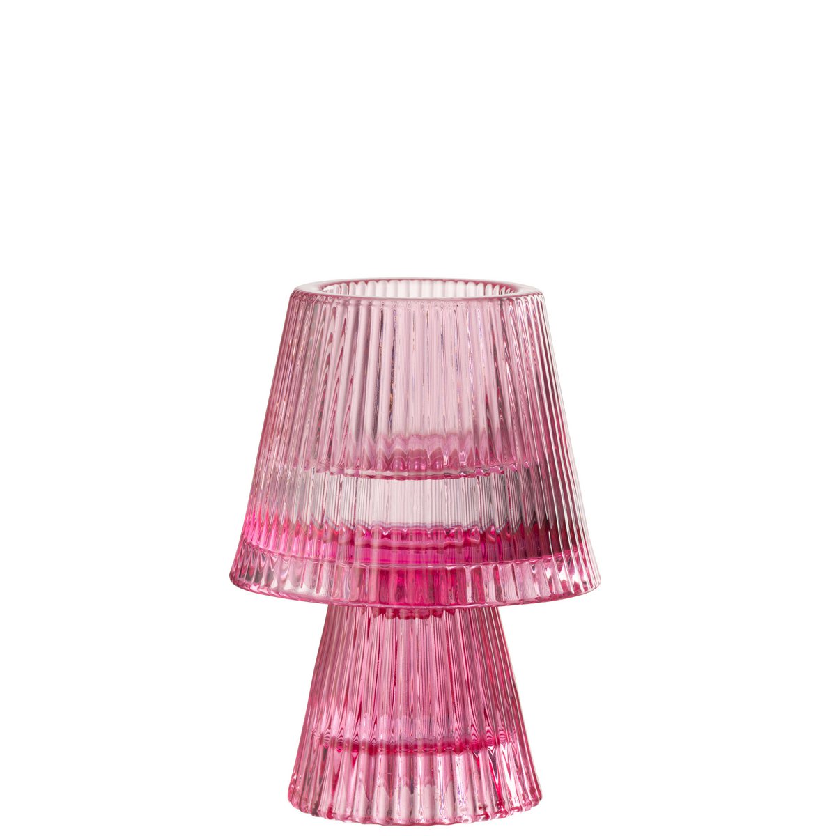 J-Line Teelichthalter Hutglas Fuchsia