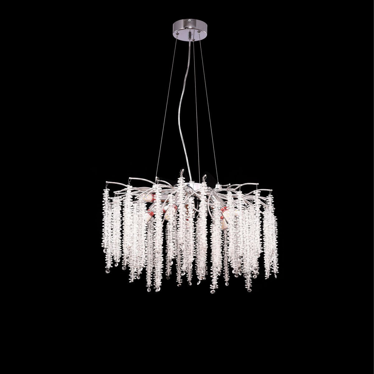 Kronleuchte Hanging Lamp Frost Silber 60 cm