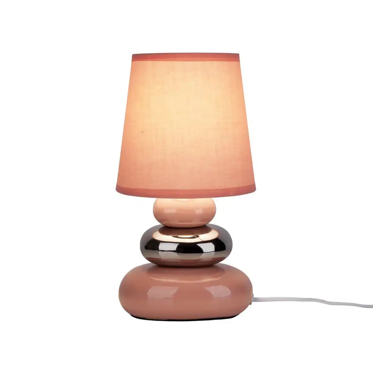 Keramik Tischleuchte "STONEY" rosa - Klassik - Tischleuchte - - rosé/lachs - E14 - keine Angabe