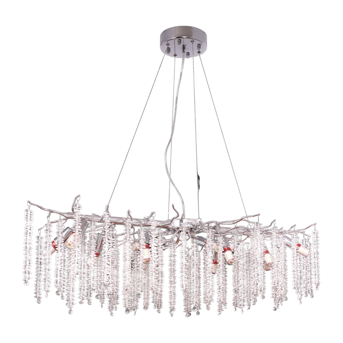 Kronleuchte Hanging Lamp Frost Silber 100x40 cm
