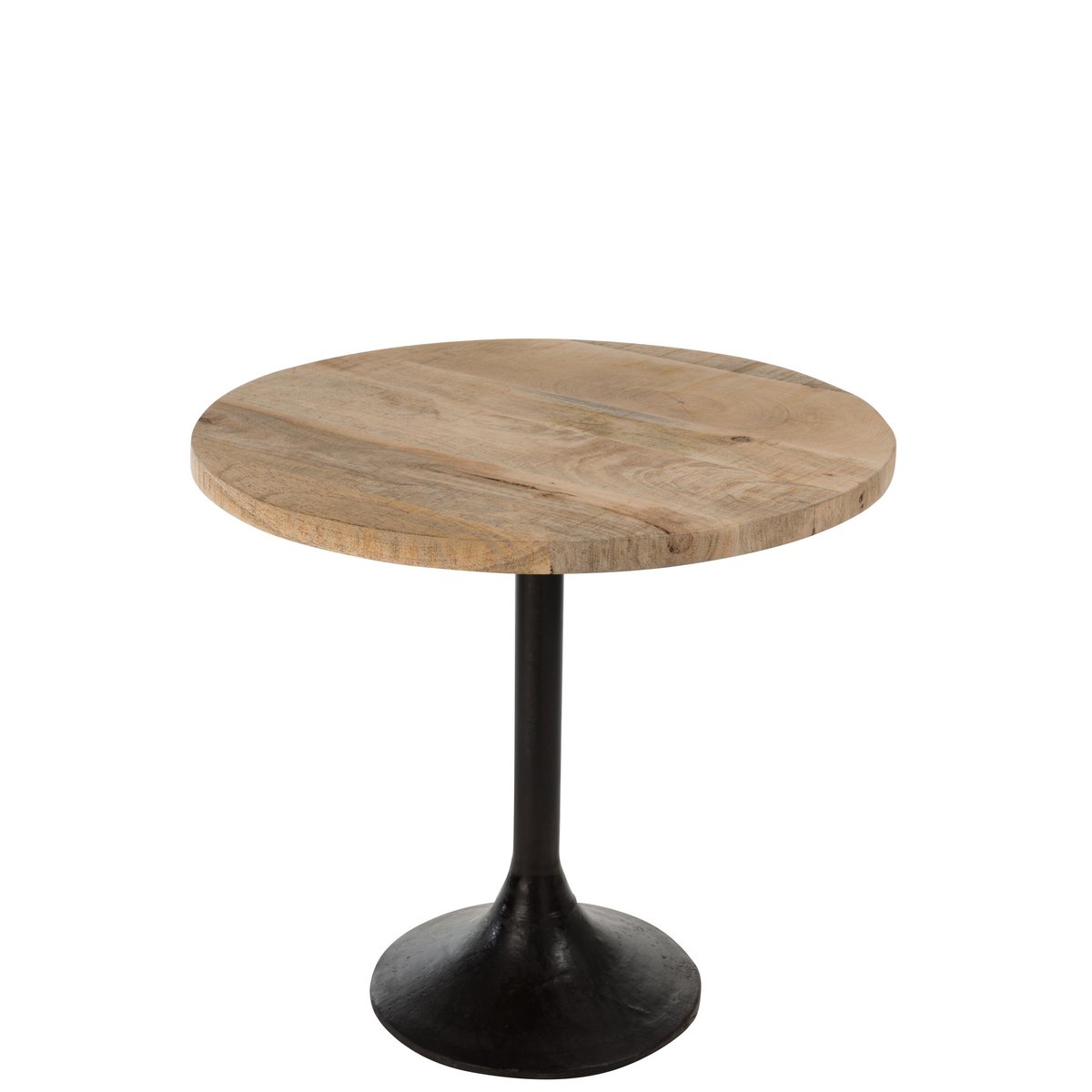 J-Line Tischbar rund Holz/Metall Natur/Schwarz