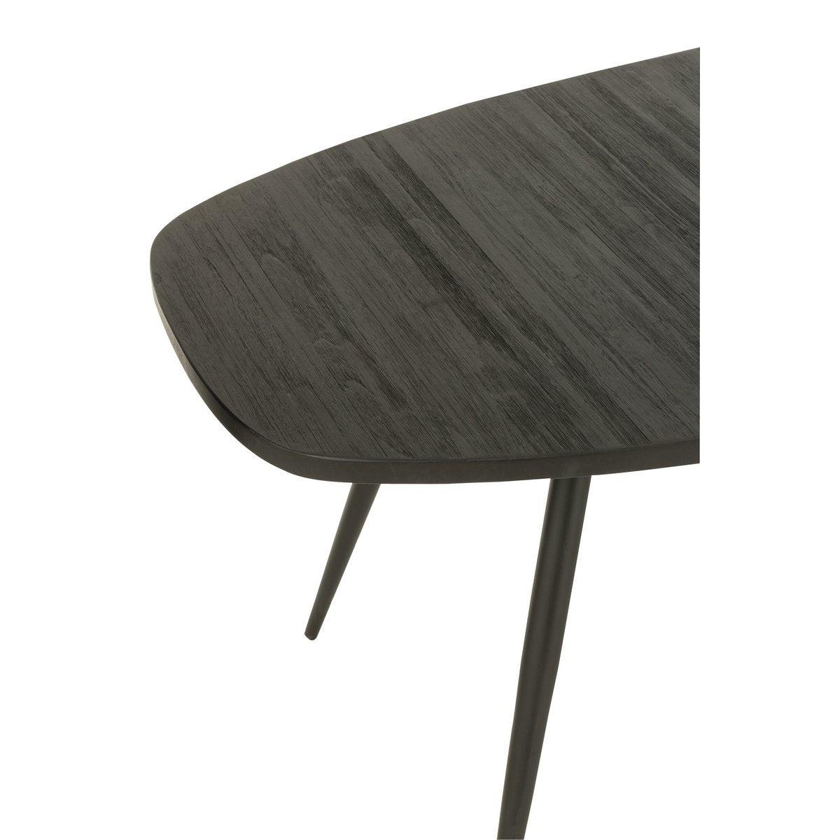 J-Line Esstisch Oval Recycled – Holz – Schwarz