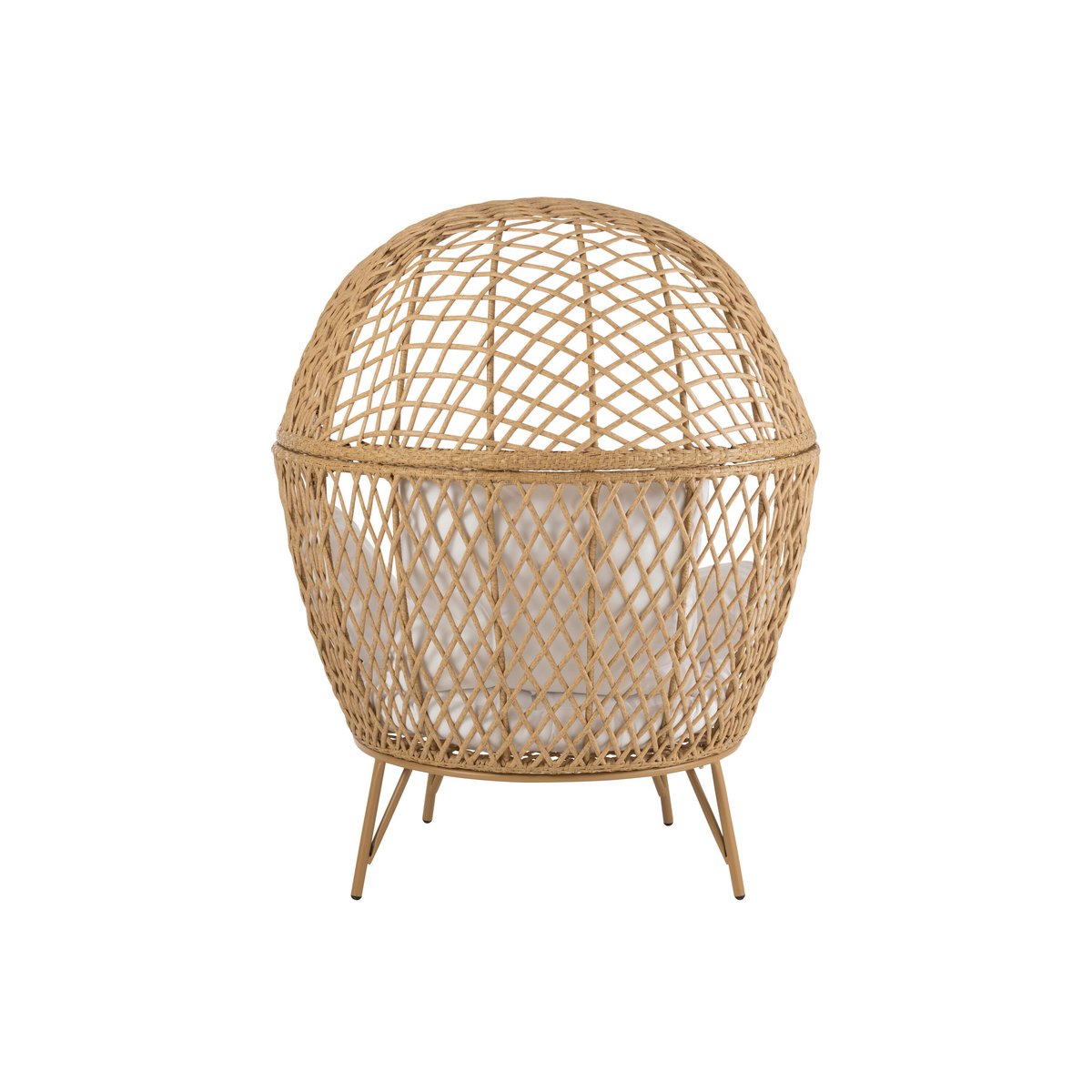 J-Line Lounge Chair+Kissen Eva Metal/Reed Beige
