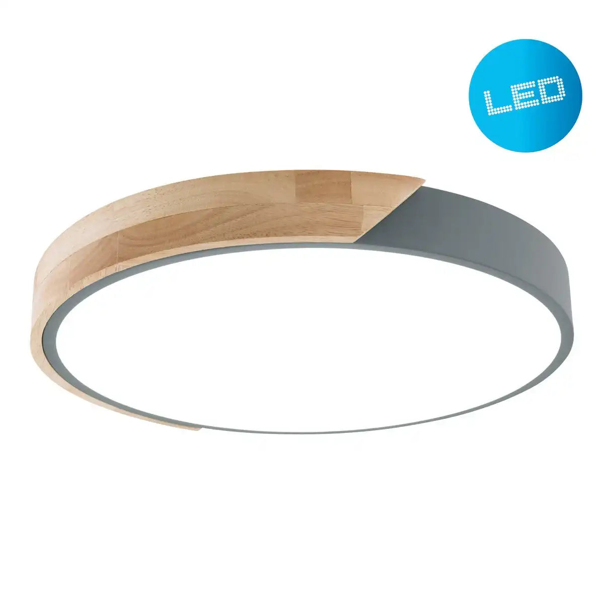 LED Deckenleuchte "BORNEO", Ø 31 cm aus Metall und Kunststoff in Grau, integrierte LEDs, Beleuchtung für Wohnräume, Diele und Büro
