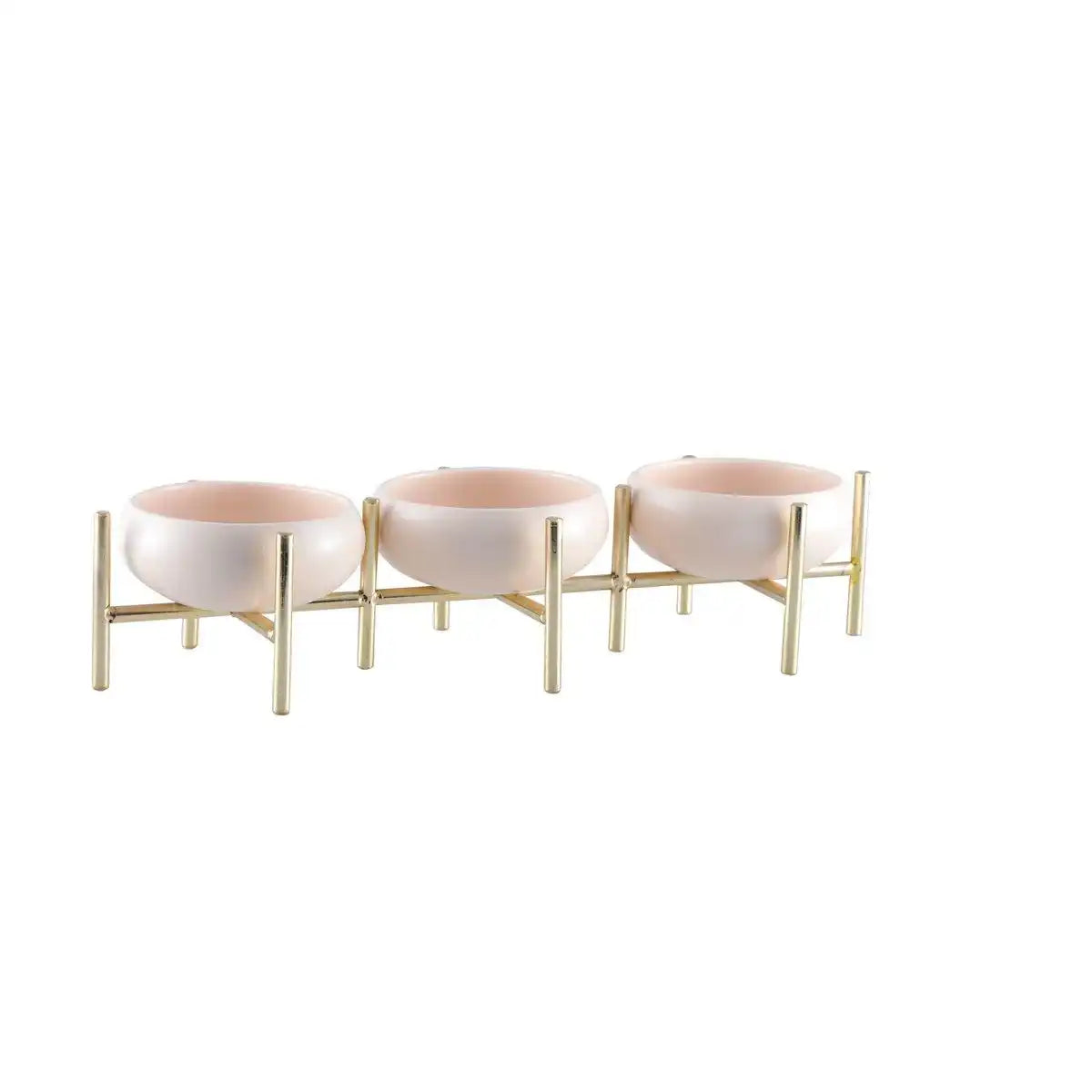 BEIGE UND GOLD APERITIF PLATTE 3 FÄLLE - HomeDesign Knaus
