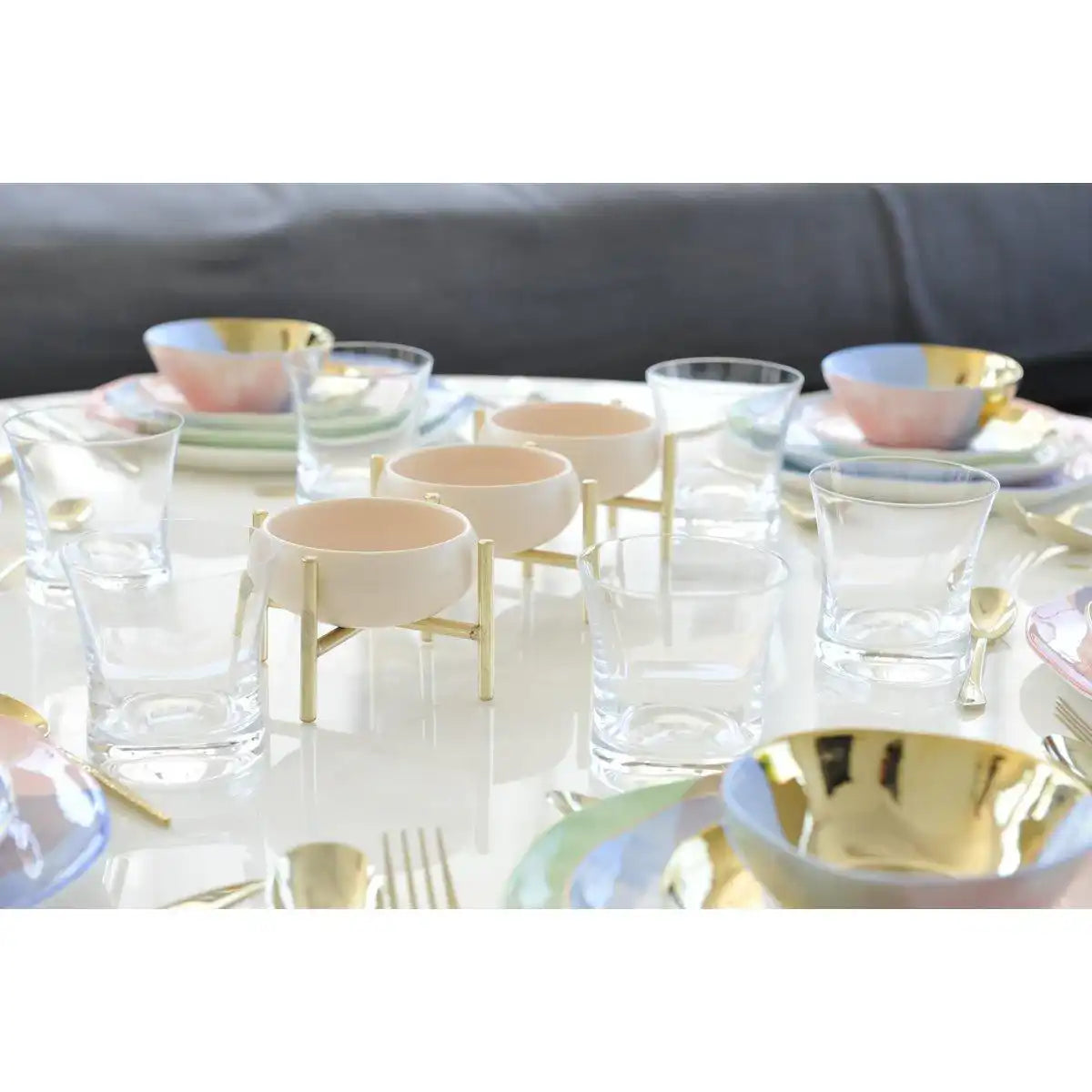 BEIGE UND GOLD APERITIF PLATTE 3 FÄLLE - HomeDesign Knaus