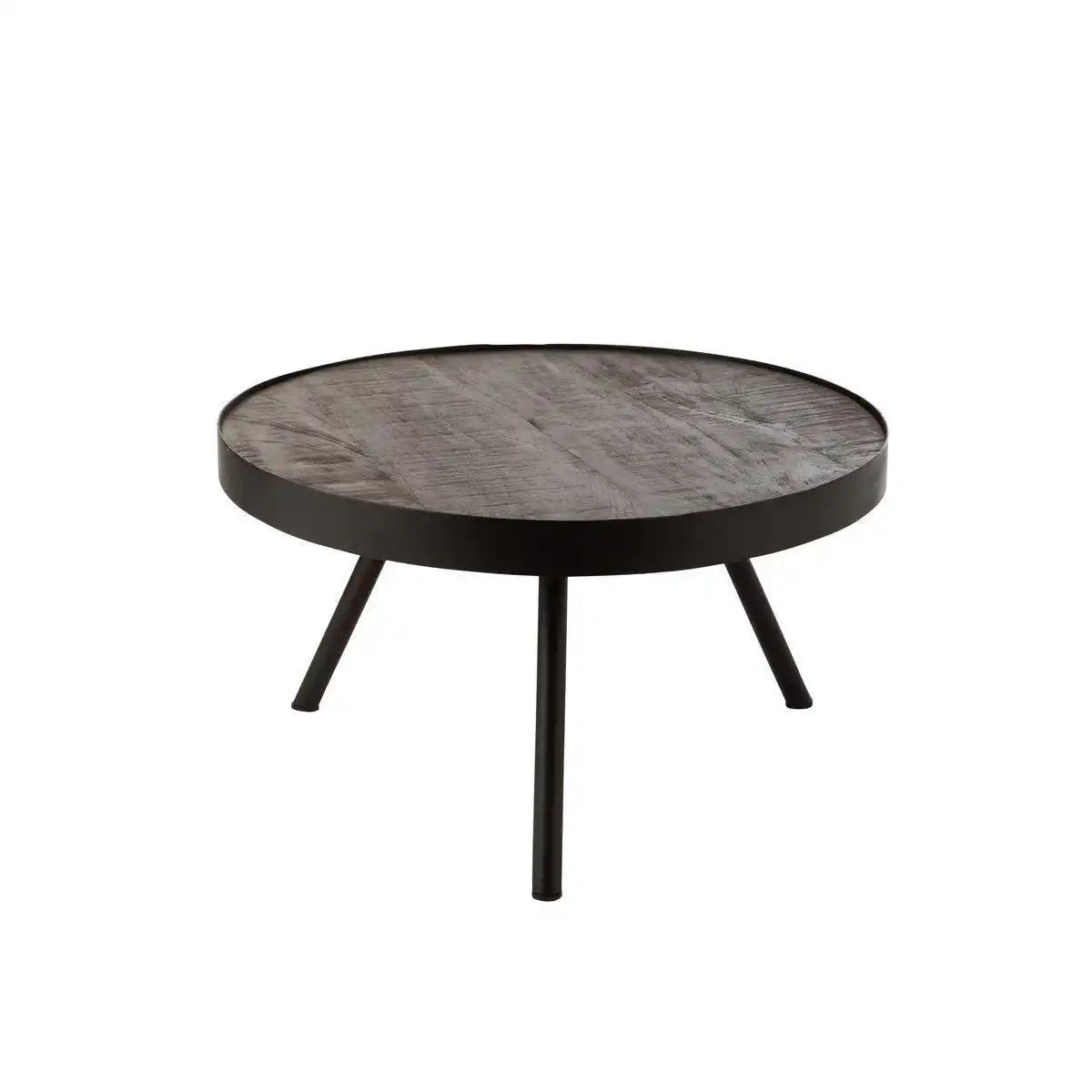 Beistelltisch Fien Low Holz/Eisen Dunkelbraun/Schwarz - HomeDesign Knaus