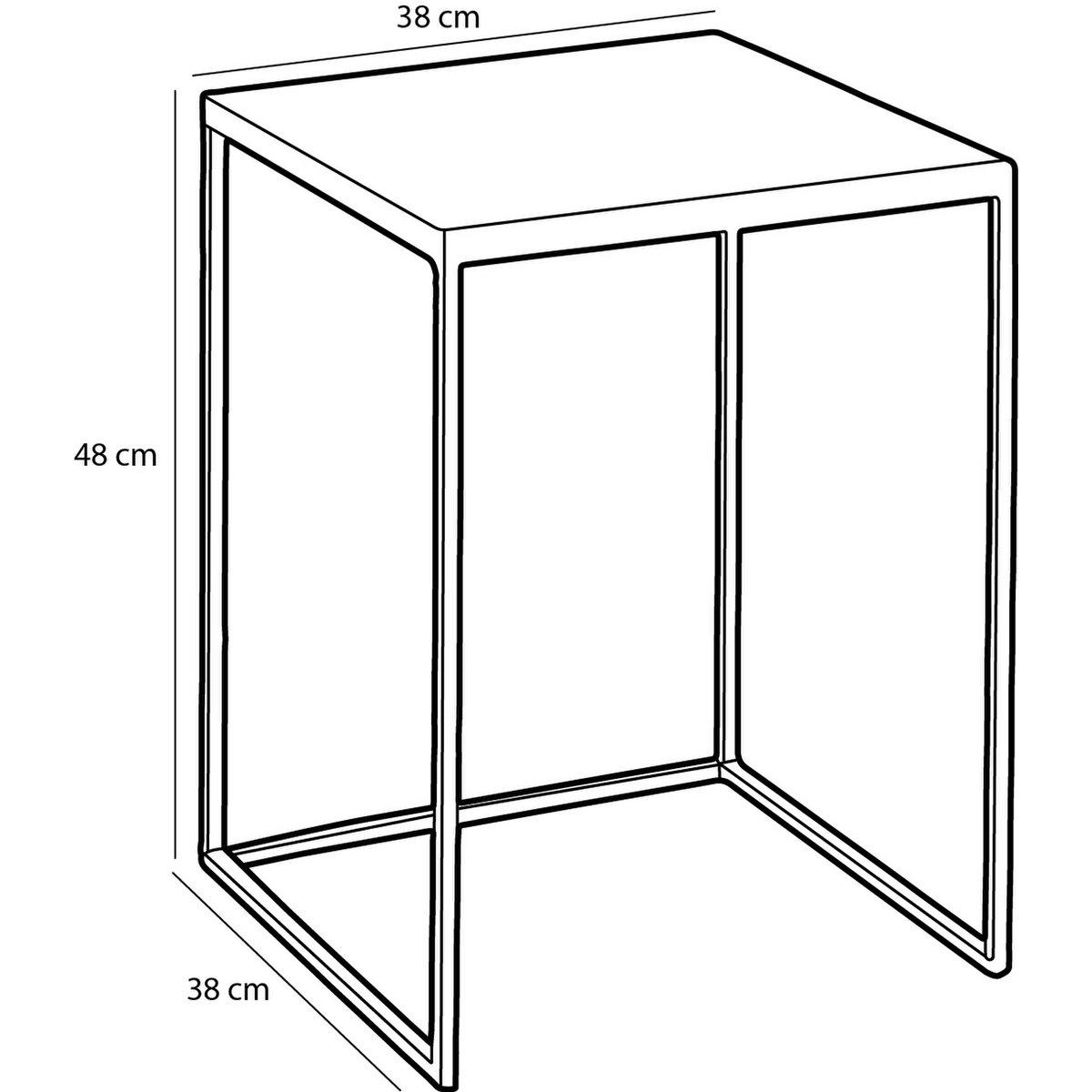 Beistelltisch für den Außenbereich – 2er-Set – L38 x B38 x H48 cm – Metall – Grau - HomeDesign Knaus