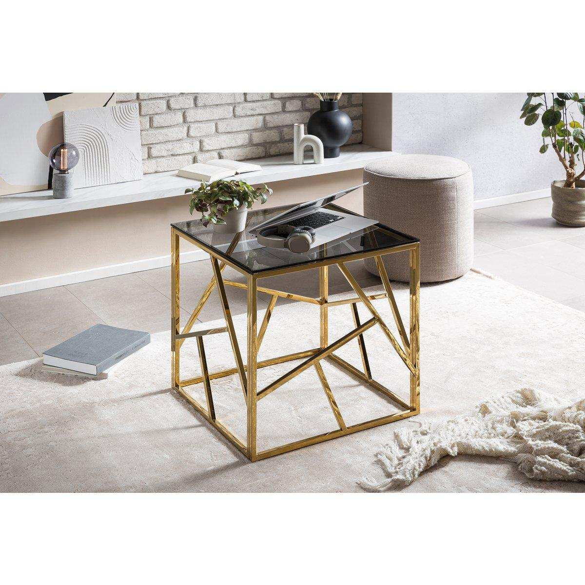 Beistelltisch Gold/Grau 55x55 cm - HomeDesign Knaus