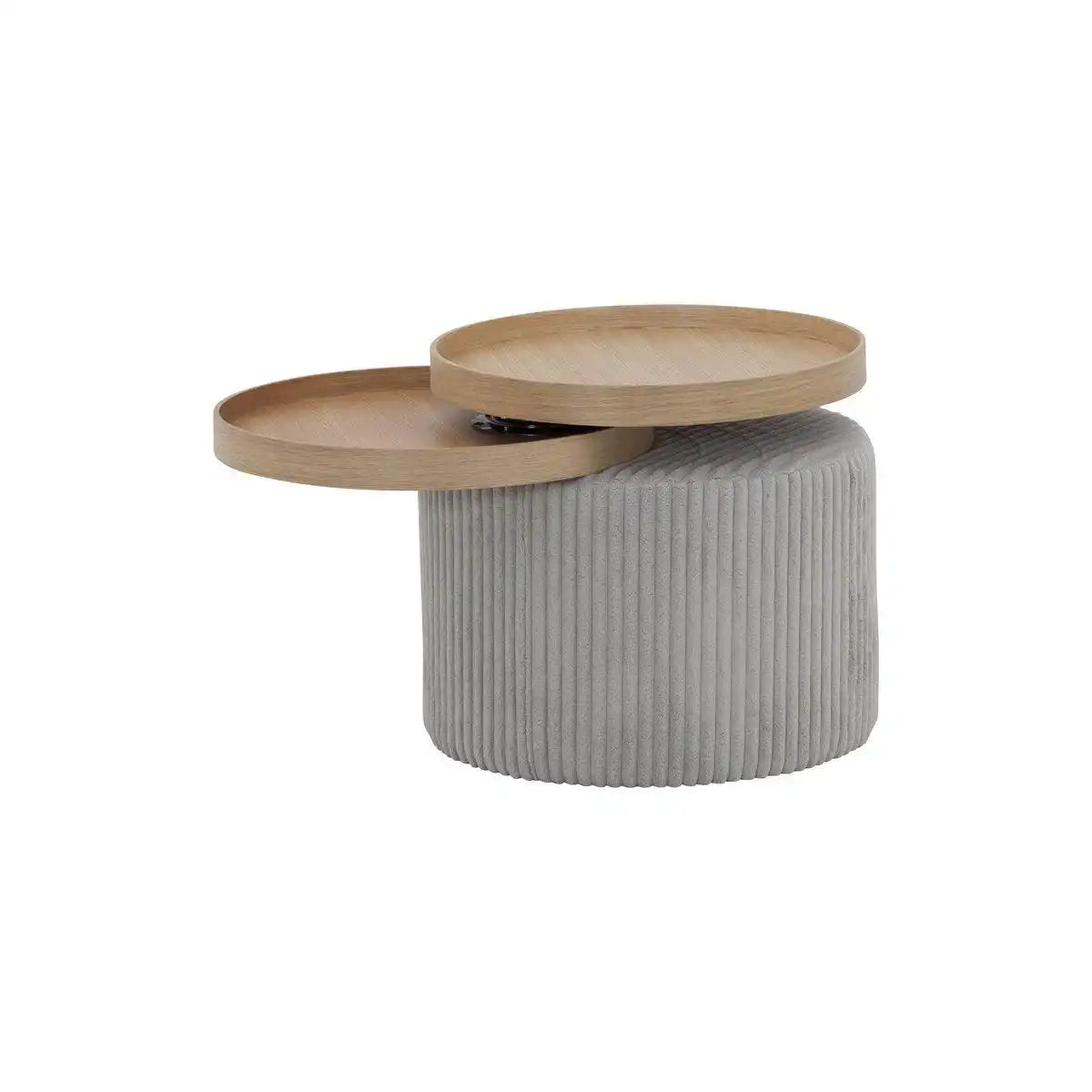 Beistelltisch hellgrau Texturstoff - HomeDesign Knaus