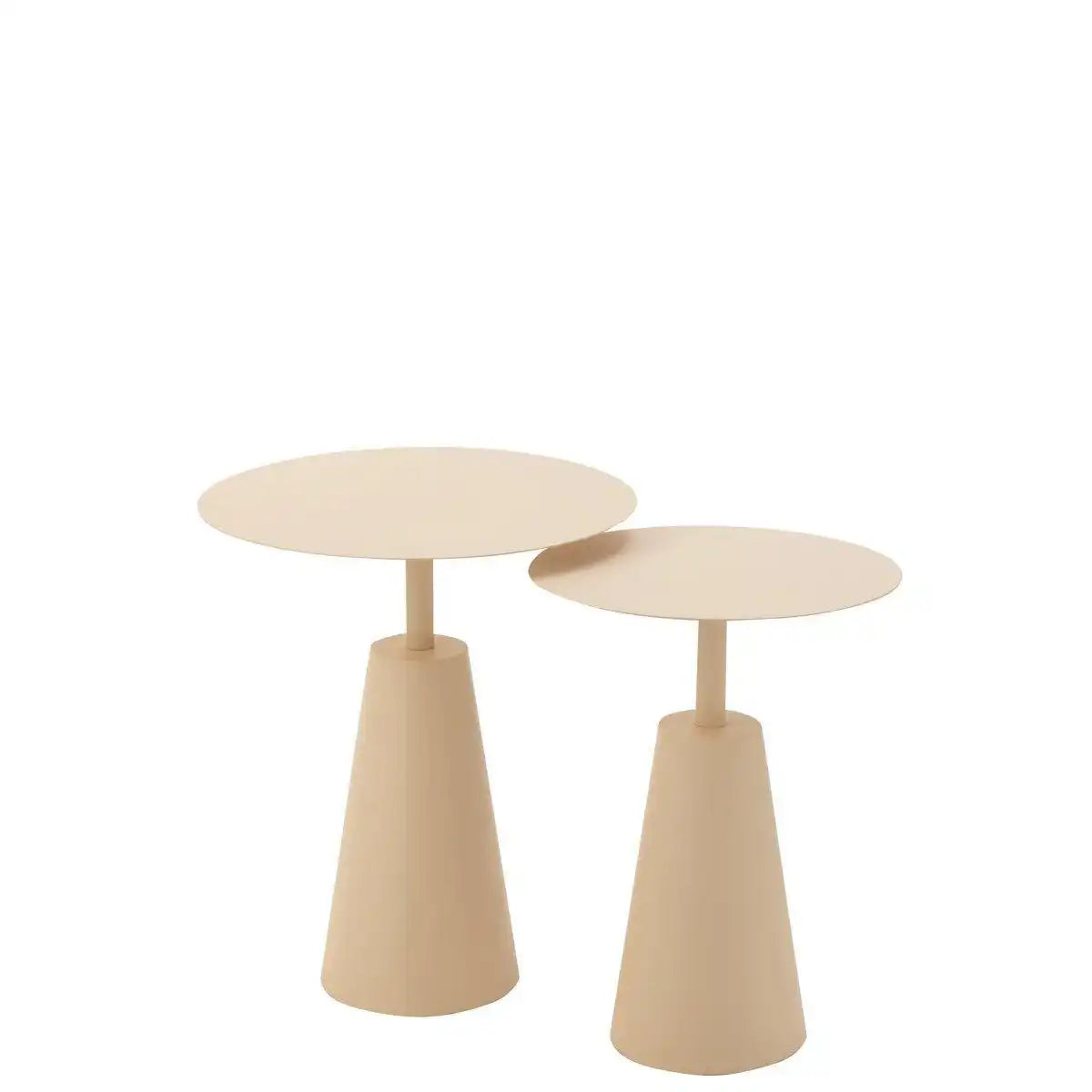 Beistelltisch Rund – Eisen – Beige – 2er-Set - HomeDesign Knaus