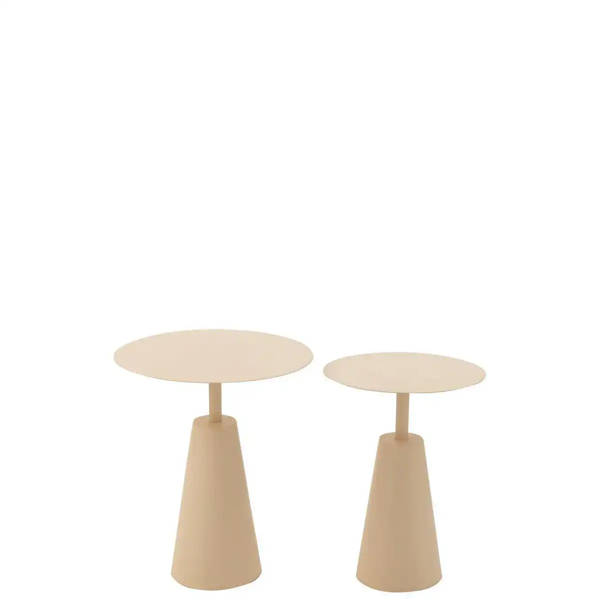 Beistelltisch Rund – Eisen – Beige – 2er-Set - HomeDesign Knaus