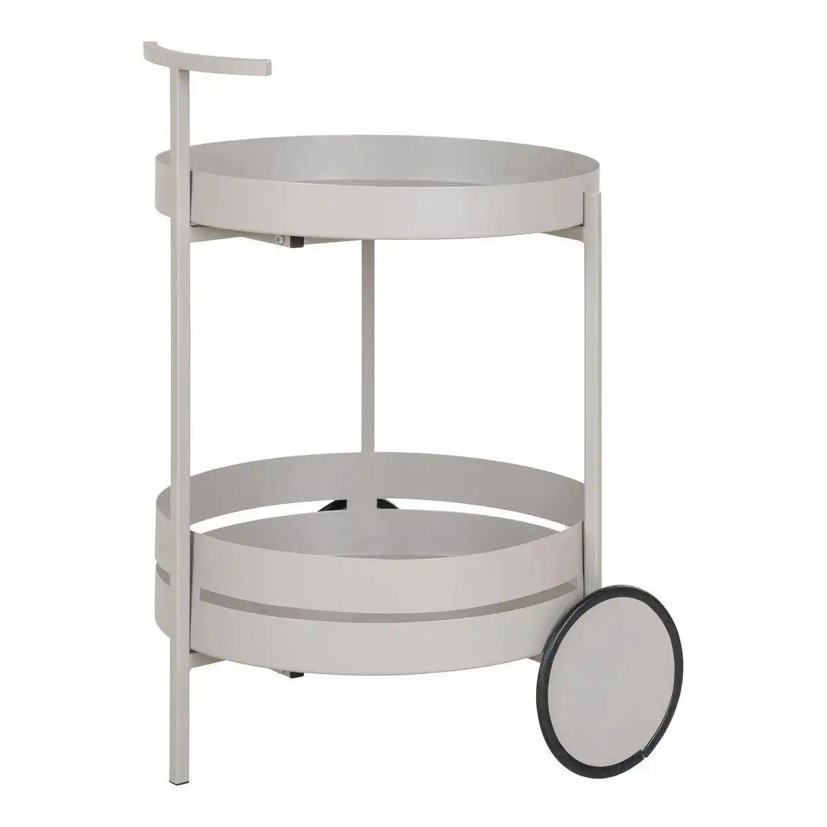 Beja Bar Trolley – Barwagen, Stahl, kühles Grau, 2 Regale, 40 x 49,5 x 61 cm - HomeDesign Knaus