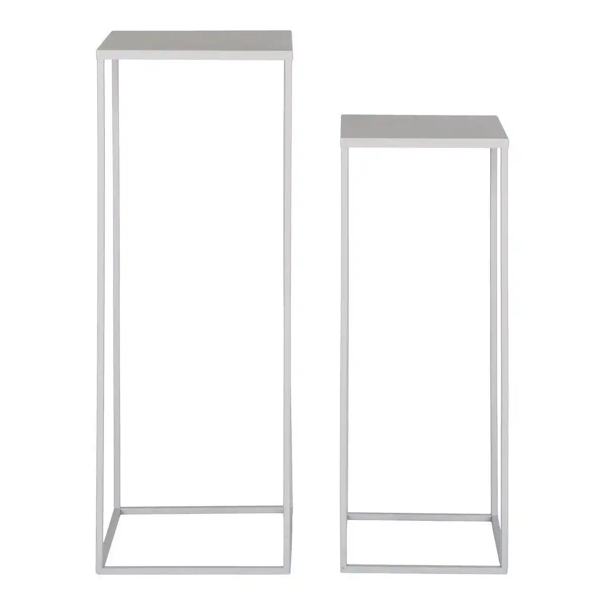 Beja Flower Stand - Blumenständer, Stahl, kühles Grau, 2er-Set - HomeDesign Knaus