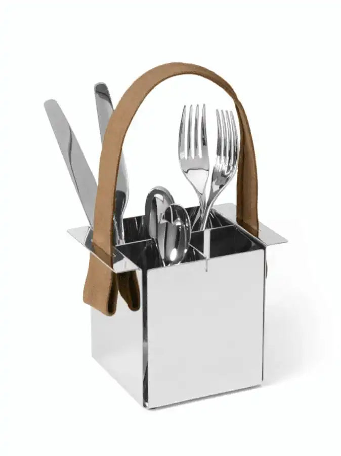 Besteckhalter Besteck Organizer hochglanzpolierter Edelstahl Schlaufe - HomeDesign Knaus