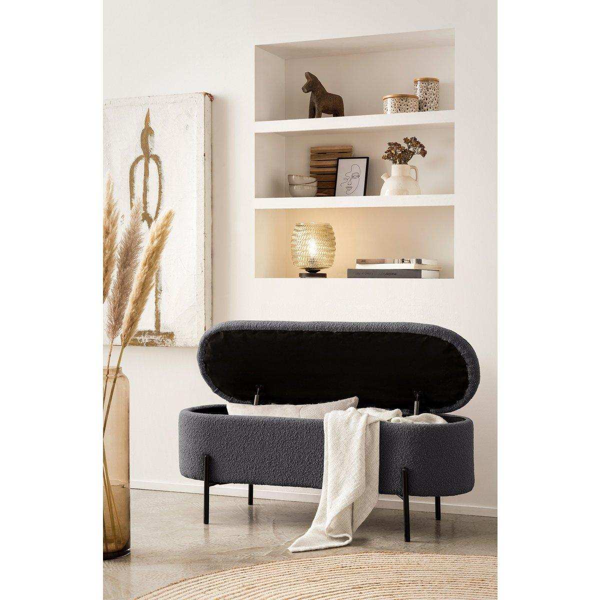 Bettbank mit Stauraumfunktion Anthrazit - HomeDesign Knaus