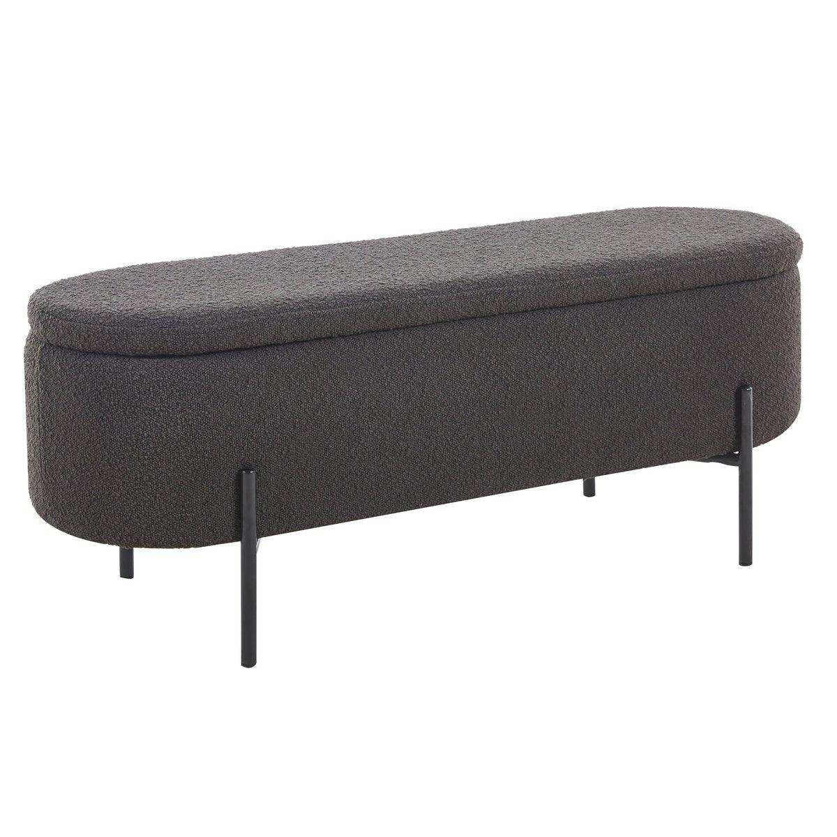Bettbank mit Stauraumfunktion Anthrazit - HomeDesign Knaus