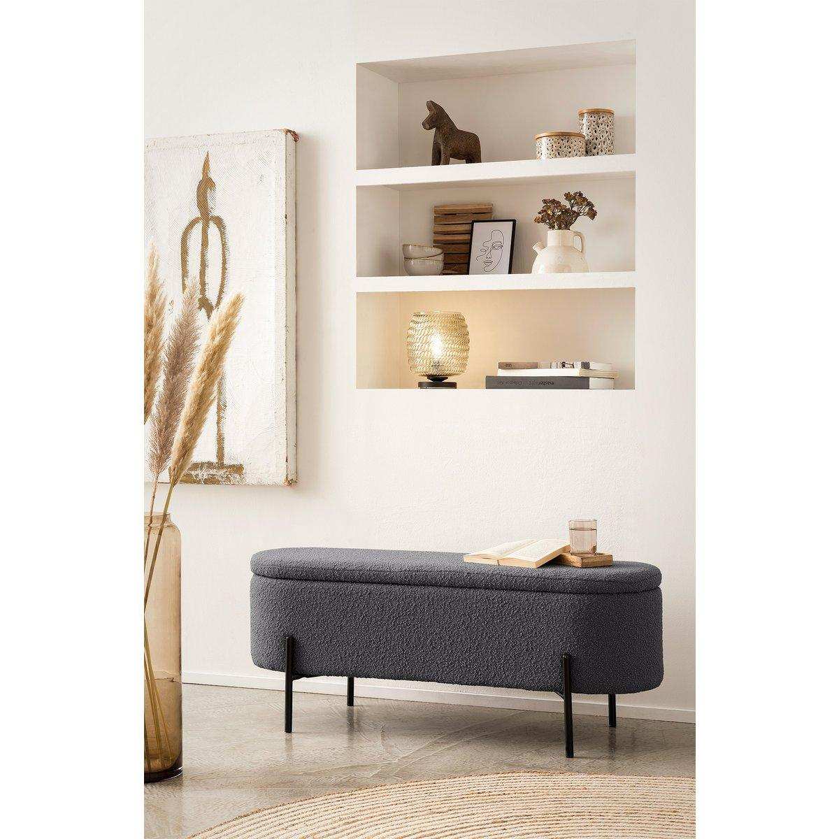 Bettbank mit Stauraumfunktion Anthrazit - HomeDesign Knaus