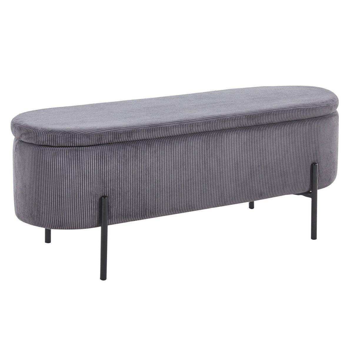 Bettbank mit Stauraumfunktion Grau - HomeDesign Knaus