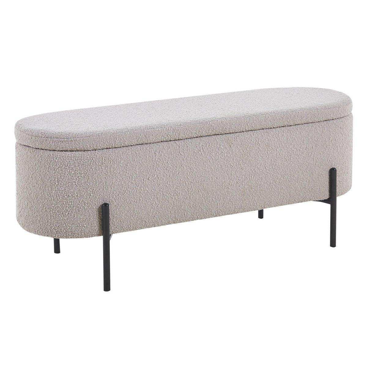 Bettbank mit Stauraumfunktion Taupe - HomeDesign Knaus