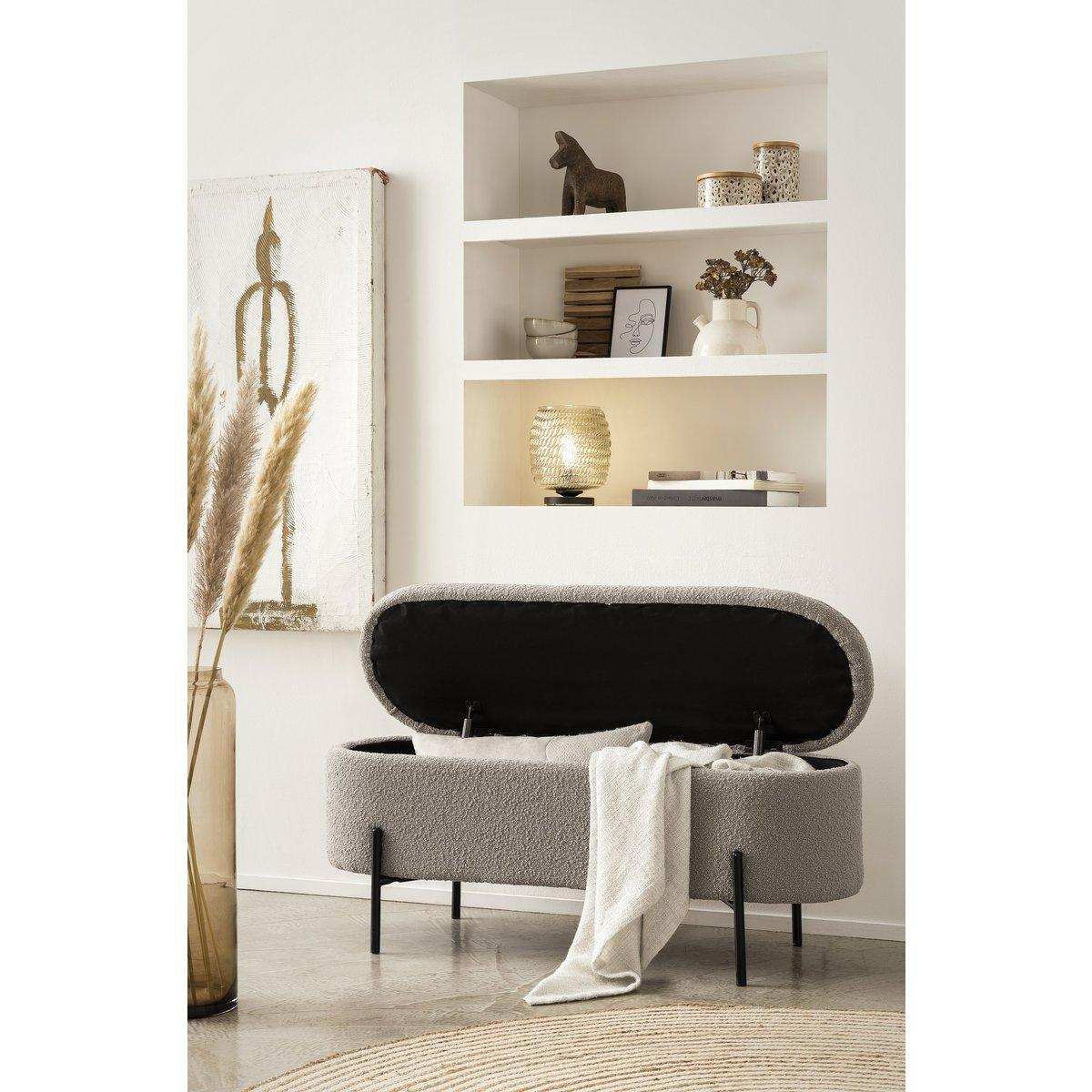 Bettbank mit Stauraumfunktion Taupe - HomeDesign Knaus