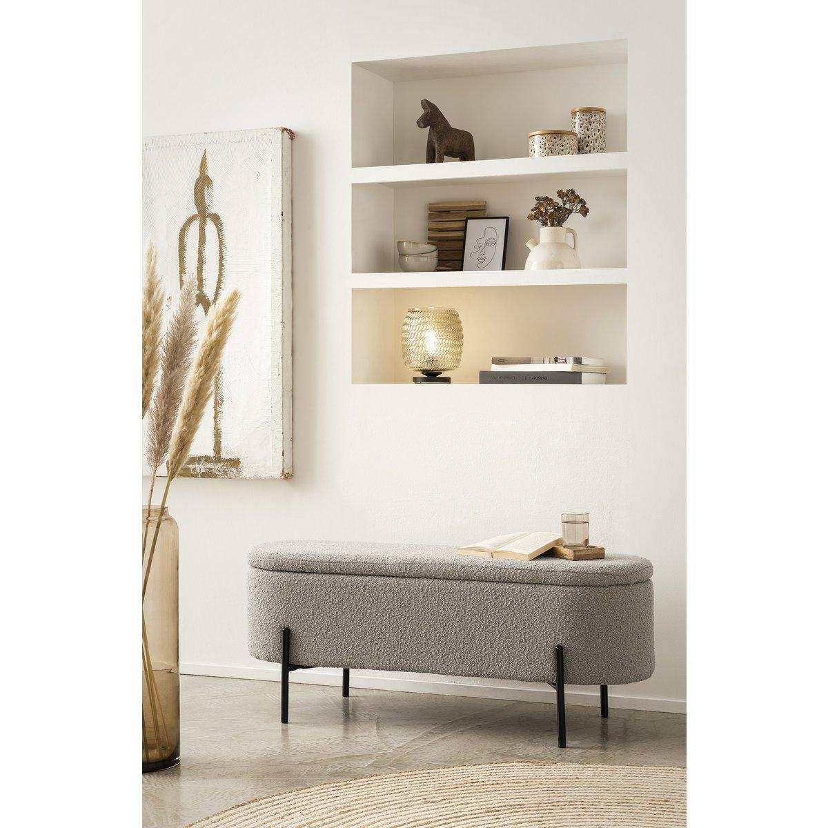 Bettbank mit Stauraumfunktion Taupe - HomeDesign Knaus