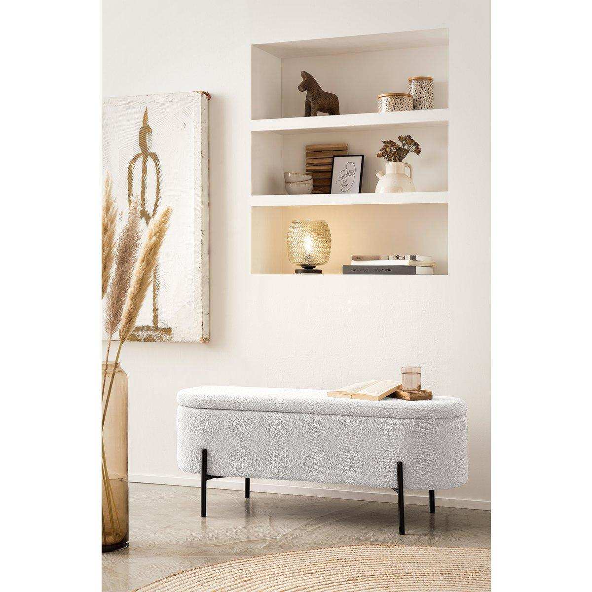 Bettbank mit Stauraumfunktion Weiß - HomeDesign Knaus