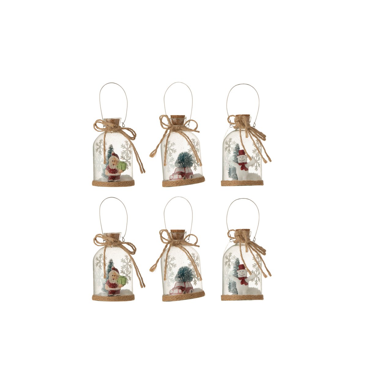 J-Line Weihnachtshänger – Glas – transparent