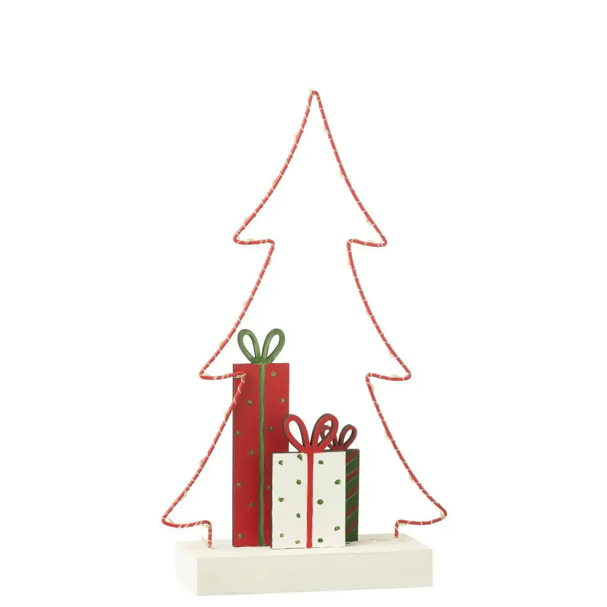 J-Line Weihnachtsbaum+Geschenke LED Weiß/Rot/Grün Groß