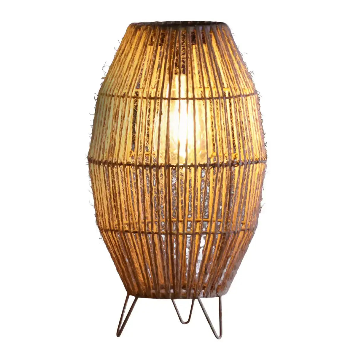 LED Solarleuchte "Korbinian" für Garten und Terrasse, Außendeko aus Metall, Kunststoff und Jute in natur, fest verbaute LEDs, Solar Lampe für den Garten 34 x 19,58 cm