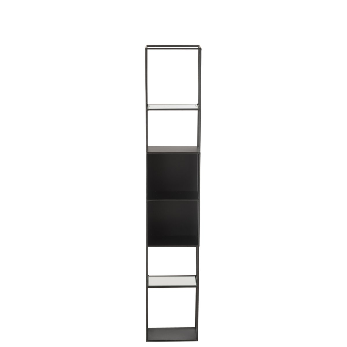 J-Line Rack Ricard Metall/Glas Schwarz