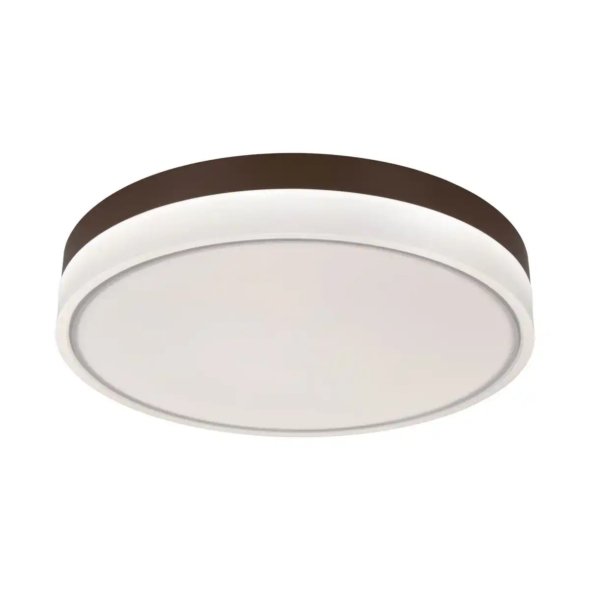 LED Deckenleuchte "Lola" Ø von 50 cm, 9 cm hoch, Metall und Kunststoff in Braun und Weiß, integrierte LEDs, 1900 lm, dimmbar, CCT-Funktion 3000-6500 K, Nachtlichtfunktion