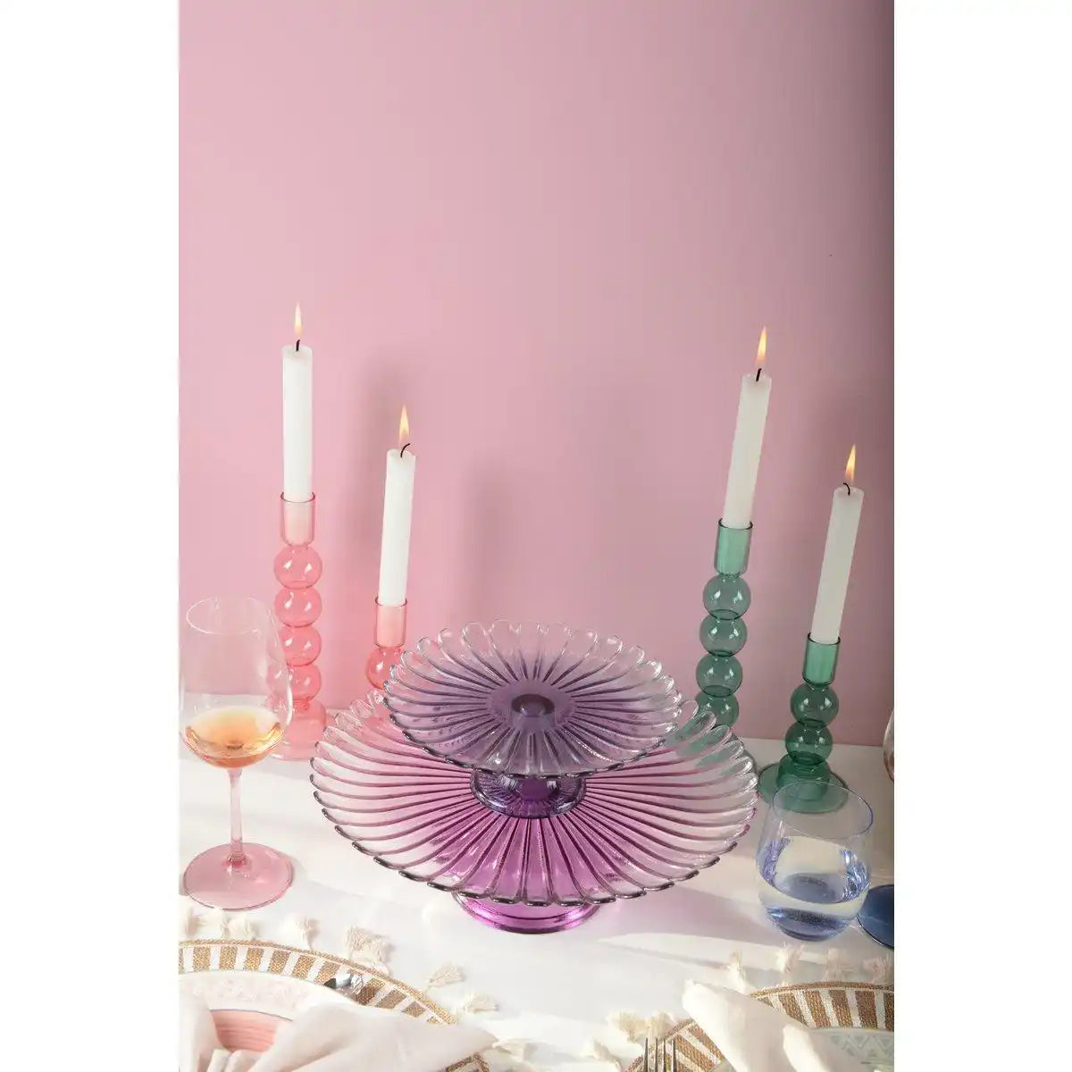 Blaues Fuß -ON -Foot Dish 21cm -Frühling - HomeDesign Knaus