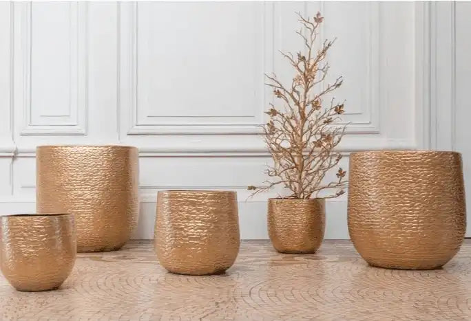 Blumentopf Audrey Ceramic Gold Handgefertigt - HomeDesign Knaus