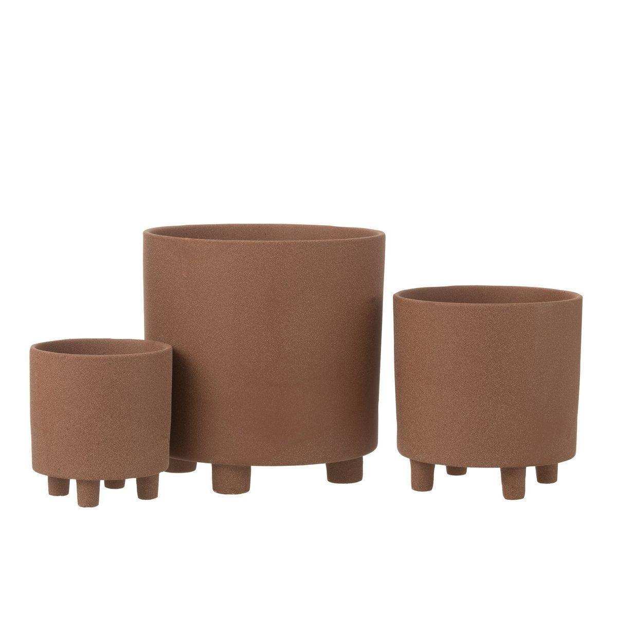Blumentopf Thibault - Keramik - Braun - groß - Ø 26,50 cm - HomeDesign Knaus