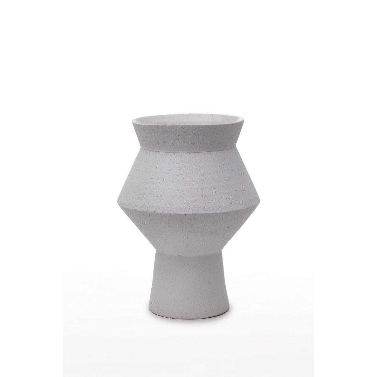 Blumenvase Gezackte eckige runde Vase aus Keramik - HomeDesign Knaus