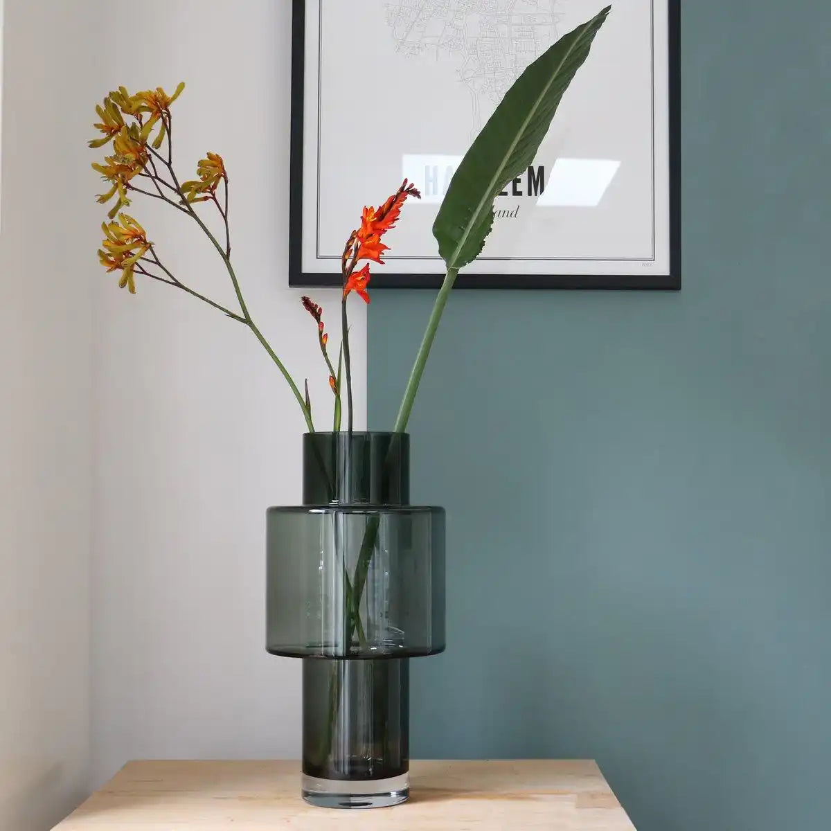 Blumenvase Glasvase Braun Juba Rauchglas Grau Vase 40 cm - HomeDesign Knaus