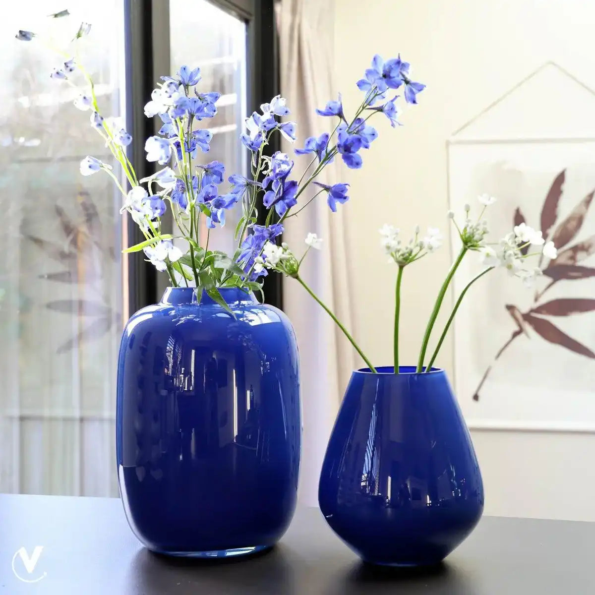 Blumenvase Tasman leuchtend Blau Vase - HomeDesign Knaus