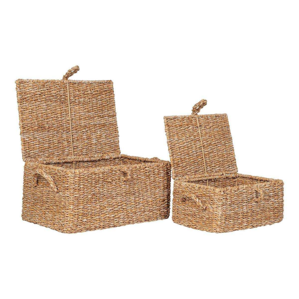 Bogra Basket - Korb, Seegras/Eisen, natur, 2er-Set - HomeDesign Knaus