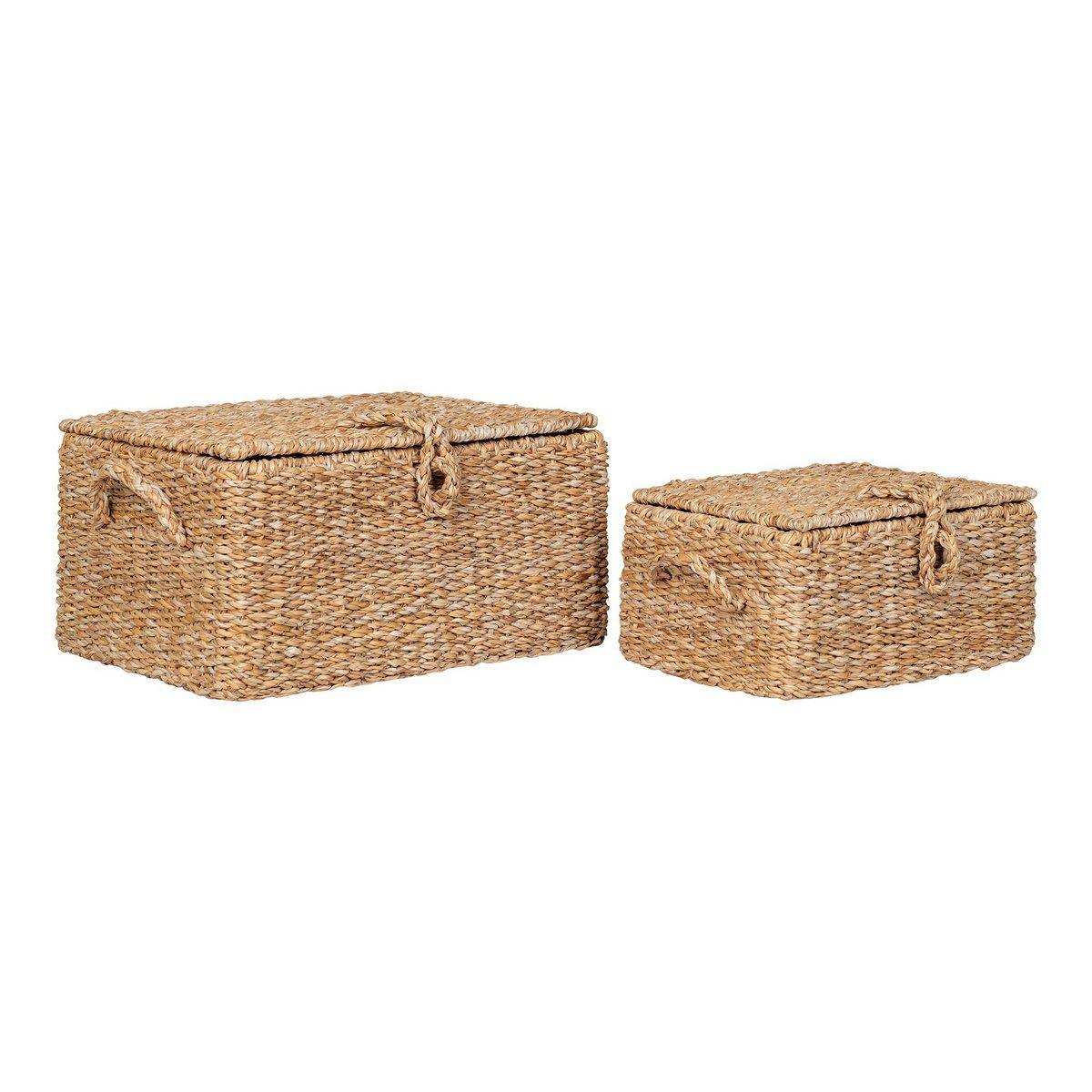 Bogra Basket - Korb, Seegras/Eisen, natur, 2er-Set - HomeDesign Knaus