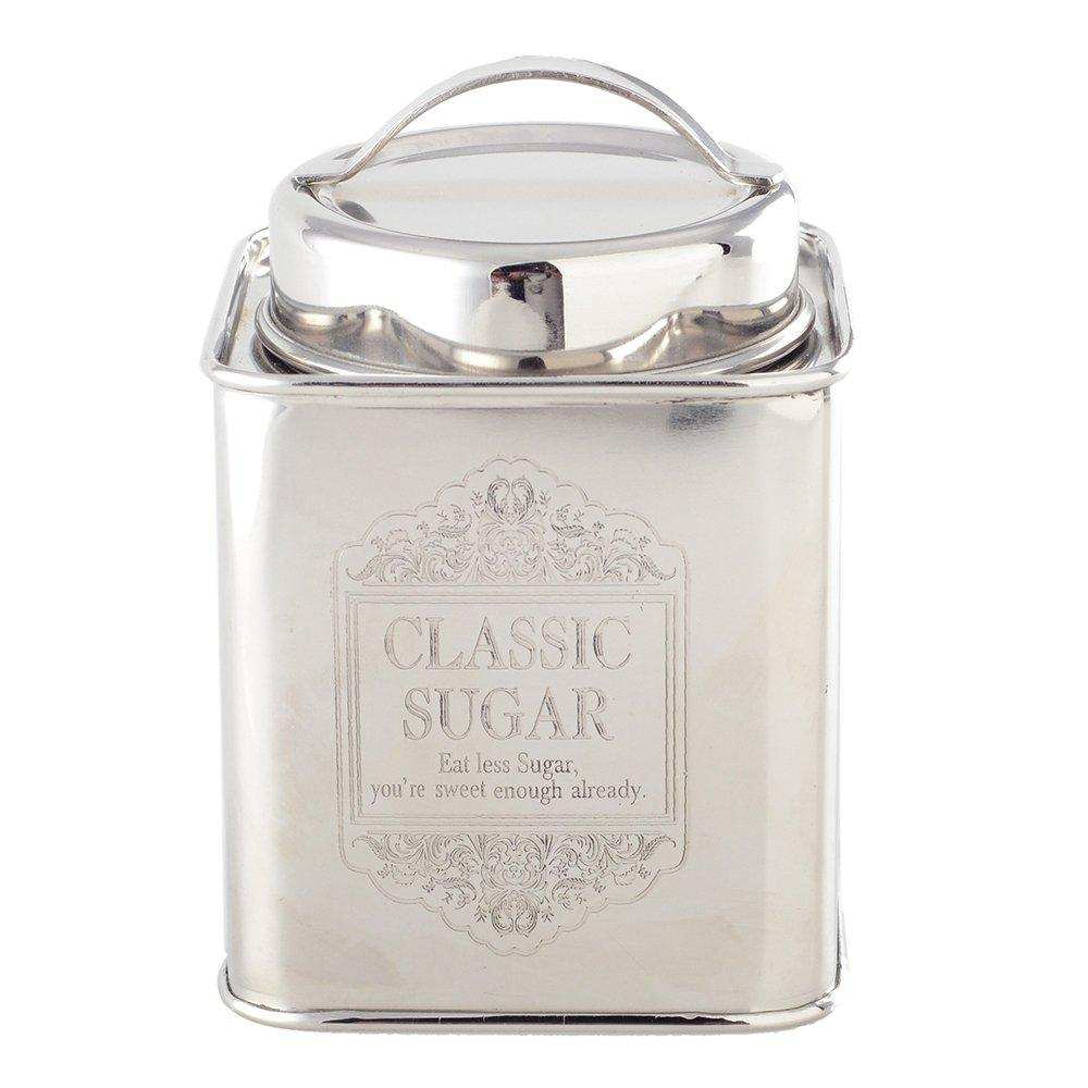Boite A Sucre Argentee 10x10x10 cm - HomeDesign Knaus