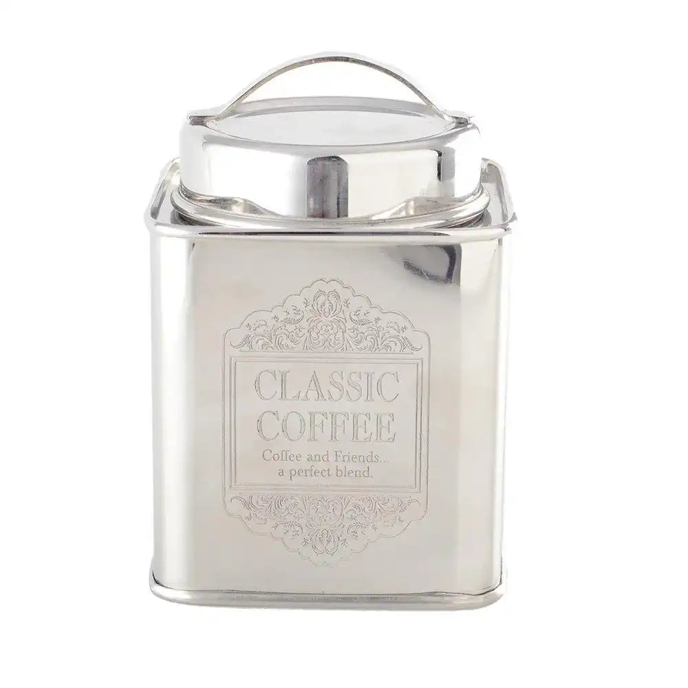 Boite ein Cafe Argentee 10x10x10 cm - HomeDesign Knaus