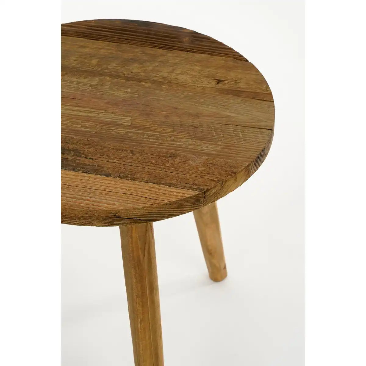 Bold Beistelltisch – H43 x Ø40 cm – Recyceltes Holz – Braun - HomeDesign Knaus