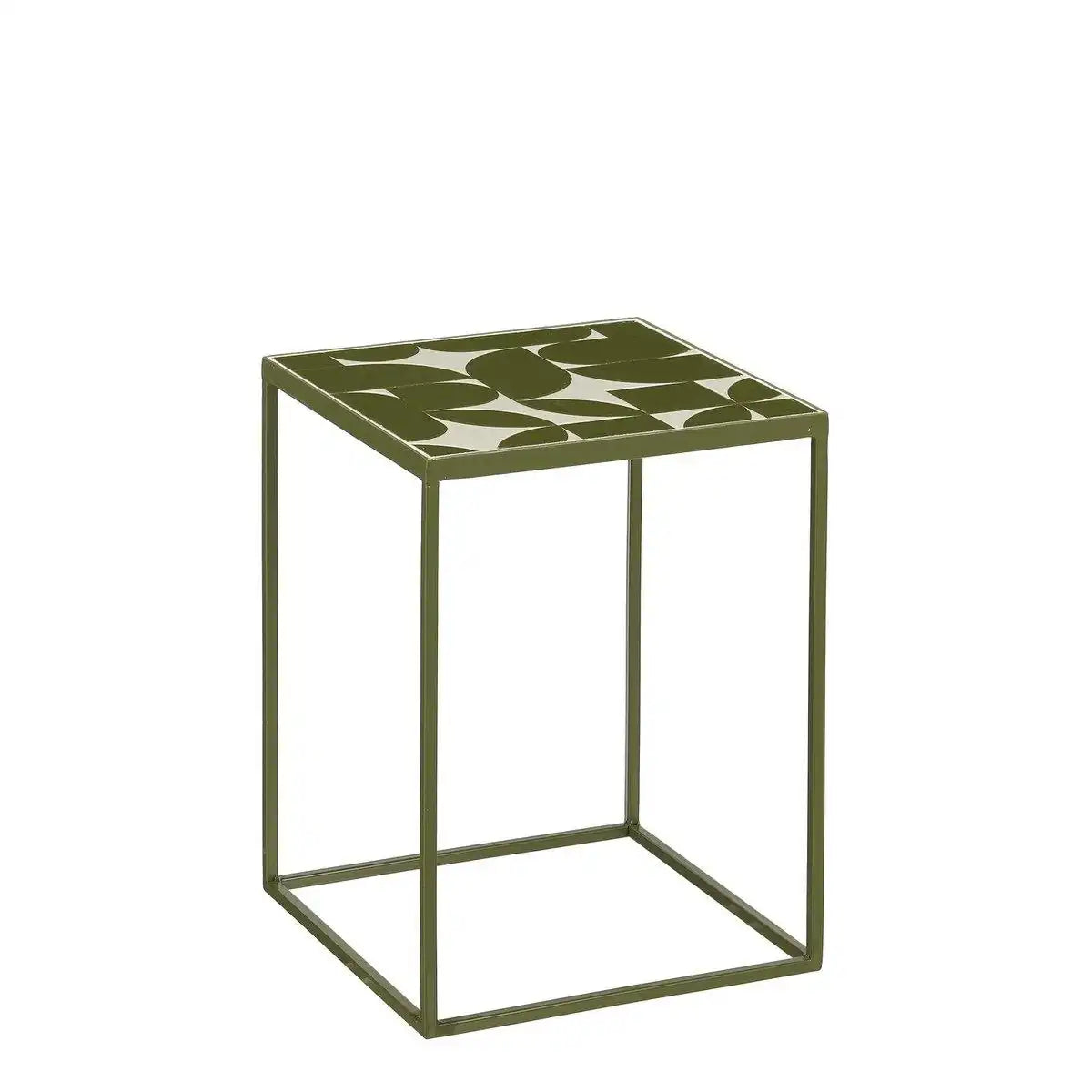 Bologna Side Table außerhalb - Satz von 2 - L38 x B38 x H48 cm - Metall - Grün - HomeDesign Knaus