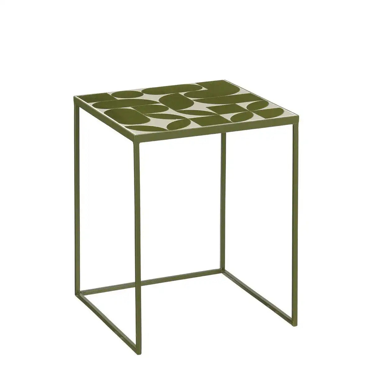 Bologna Side Table außerhalb - Satz von 2 - L38 x B38 x H48 cm - Metall - Grün - HomeDesign Knaus