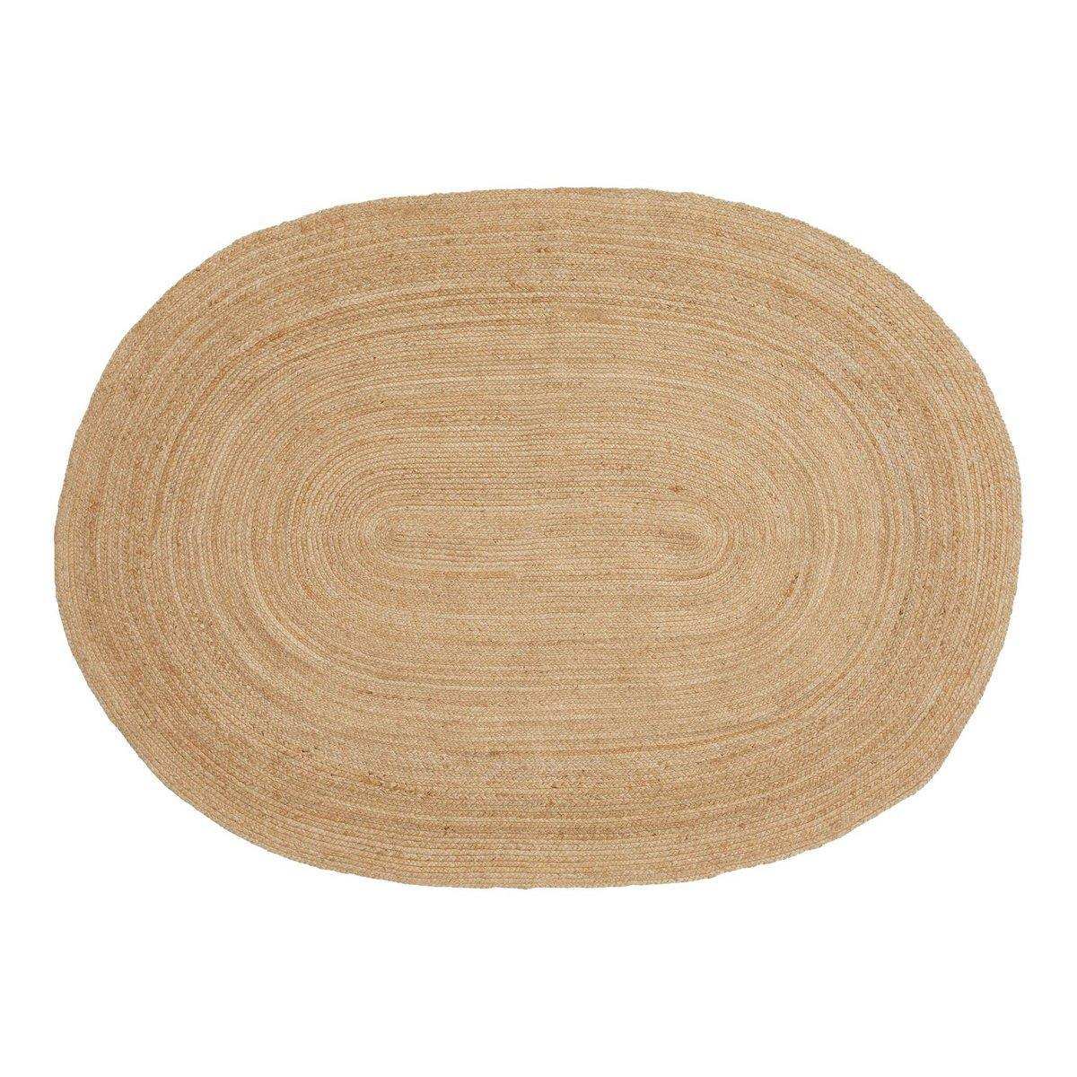 Bombay Rug - Teppich aus geflochtener Jute, natur, oval, 140x200 cm - HomeDesign Knaus